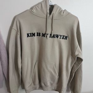 Kim is my lawyer. Tan Sweatshirt size small